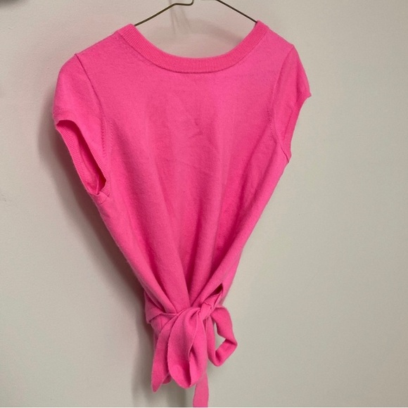 J Crew Pink cashmere wrap open back sweater - Picture 2 of 6